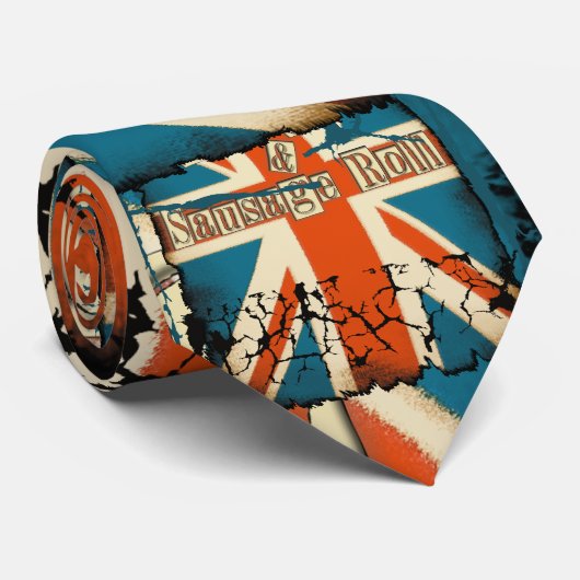 British Fish in Chips Funny Stropdas (Opgerold)