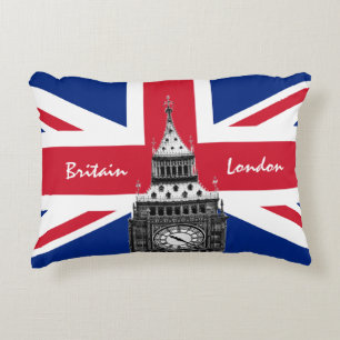 British Flag & Big Ben - Londen, VK/sportfans Accent Kussen