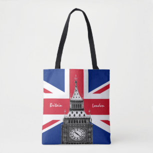 British Flag & Big Ben - Londen, VK/sportfans Draagtas