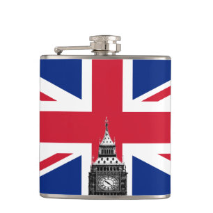 British Flag & Big Ben, mode Verenigd Koninkrijk Heupfles