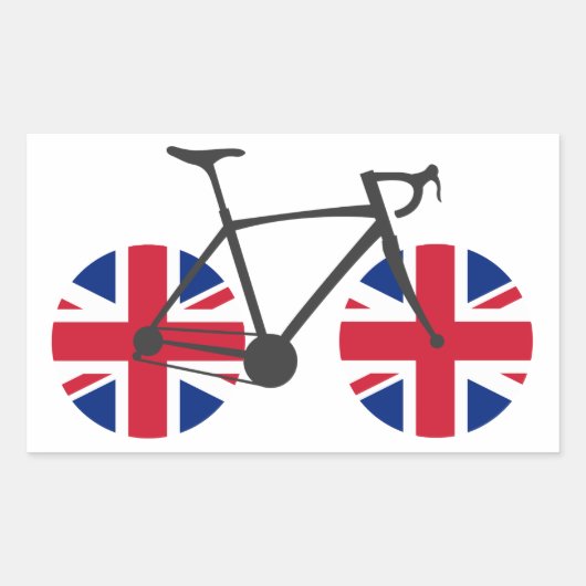 British Flag Cycling Rechthoekige Sticker (Voorkant)