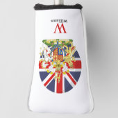 BRITISH Flag en Crest Golf Head Hoesje Golfheadcover (Draai 90)