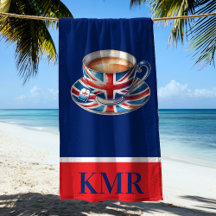 British Flag English Teacup Monogram