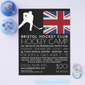 British Flag, Hockey Player, Camp Adverteren Flyer (Enkel)