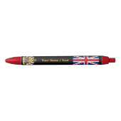 British Flag Pen, United Kingdom/Union Jack flag Zwarte Inkt Pen (Voorkant)