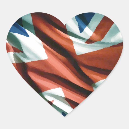 British Flag Pop Art Hart Sticker (Voorkant)