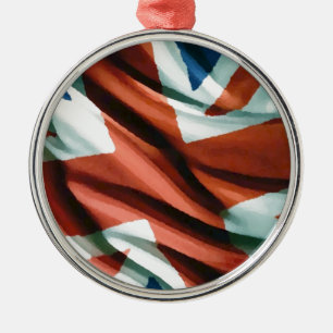 British Flag Pop Art Metalen Ornament