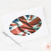 British Flag Pop Art Ovale Sticker (Envelop)
