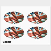 British Flag Pop Art Ovale Sticker (Vel)