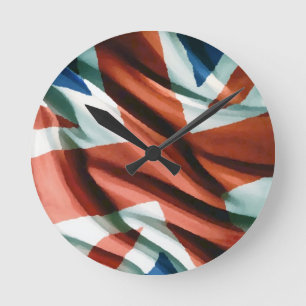 British Flag Pop Art Ronde Klok