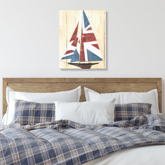 British Flag Sailboot Canvas Afdruk (Insitu (Slaapkamer))