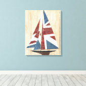British Flag Sailboot Canvas Afdruk (Insitu (Houten vloer))