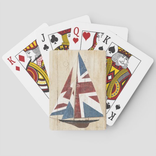 British Flag Sailboot Pokerkaarten (Achterkant)