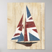 British Flag Sailboot Poster (Voorkant)
