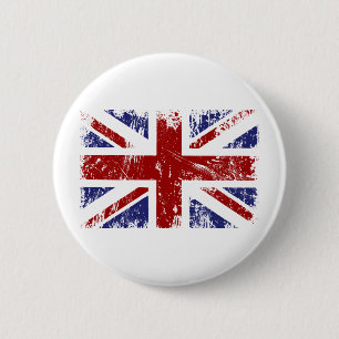 British Flag Union Jack Punk Grunge Ronde Button 5,7 Cm