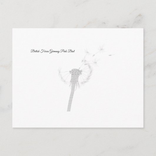 British Forces Germany Pads Brat Briefkaart (Voorkant)