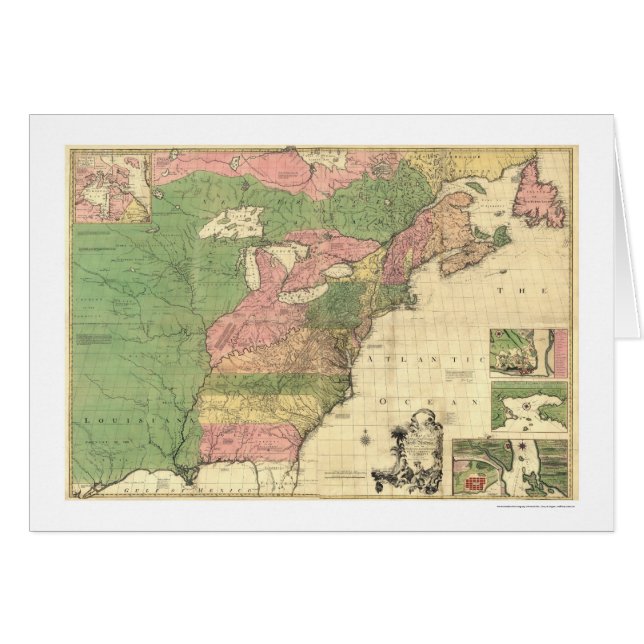 British French America Map 1755 (Voorkant Horizontaal)