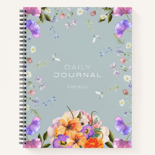 British Garden Mist Carnet en fleurs bleues (Devant)