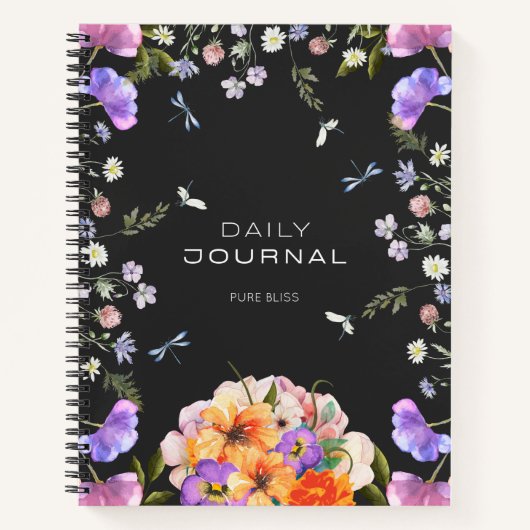 British Garden Serenity Pink Grey Journal (Devant)