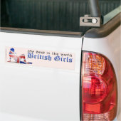 British Girl Silhouette Flag Bumpersticker (Op Truck)