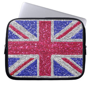 BRITISH GLITTER BEÏNVLOEDING LAPTOP SLEEVE