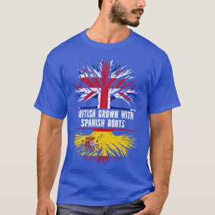 British Grown met Spaanse Roots UK vlag Engeland B T-shirt