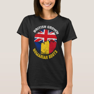 British Grown Roemeense rots Flags for Men T-shirt