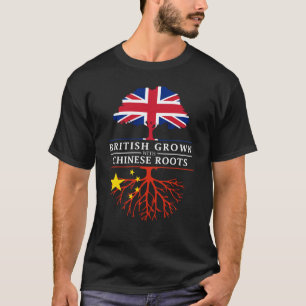 British Grown with Chinese    RootsChina Design T-shirt