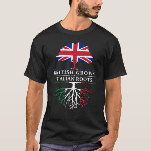 British Grown with Italy    Roots Design T-shirt