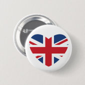British Heart Button - Union Jack Flag (Voorkant /achterkant)