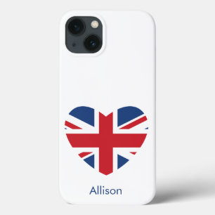 British Heart - Union Jack Flag - gepersonaliseerd iPhone 13 Hoesje