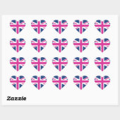 British Hearts - Blauw & Roze Union Jack Hart Sticker (Vel)