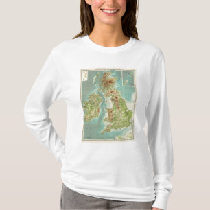 British Isles badyorografische kaart T-shirt