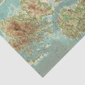 British Isles badyorografische kaart Tissuepapier (Detail)