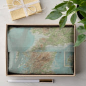 British Isles badyorografische kaart Tissuepapier (Geschenk)