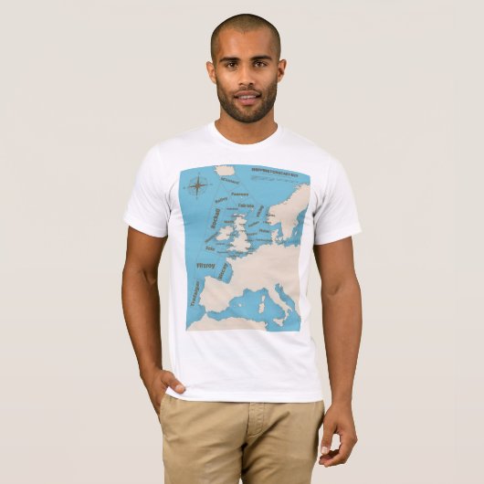 British Isles Shipping Forecast in kleur T-shirt (Voorkant volledig)