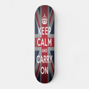 British Keep Calm Carry British Comp Skateboard