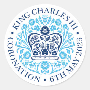 British King III Charles Memorabilia Coronation Ronde Sticker
