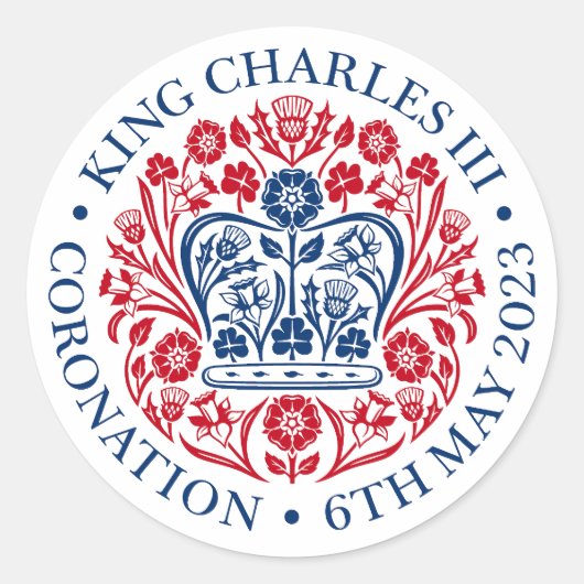 British King III Charles Memorabilia Kings Ronde Sticker (Voorkant)