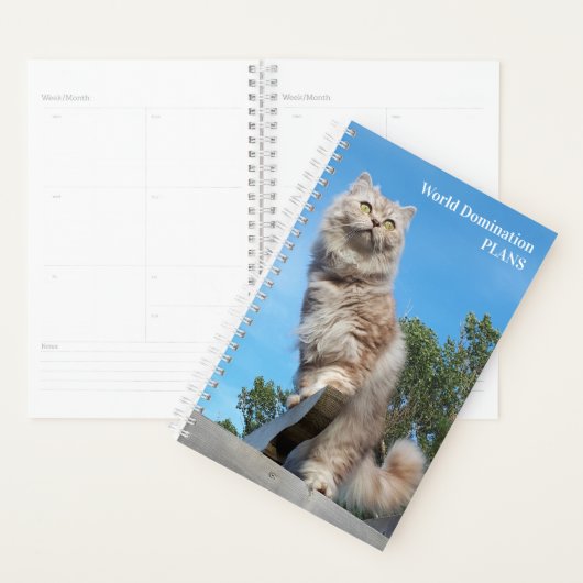 British Longhair Cat World Domination Planner (Devant avec enveloppe)