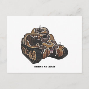British M3 Grant Tank Briefkaart
