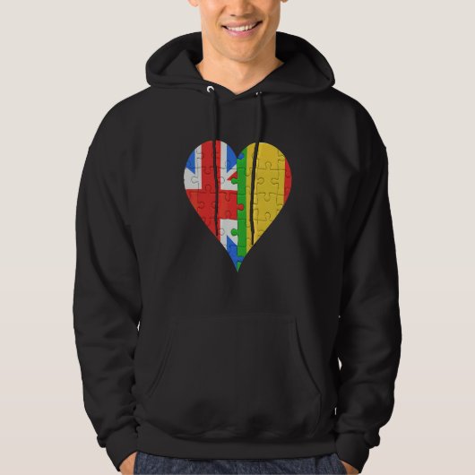 British Malian Flag Heart Hoodie (Voorkant)