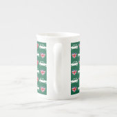 British Mini Cooper Hearts - Green Bone China Mug (Dos)