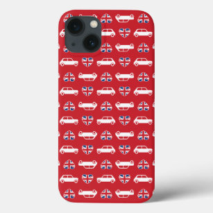 British Mini Cooper Hearts - Red iPhone 13 Hoesje