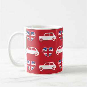 British Mini Cooper Hearts - Red Coffee Mok