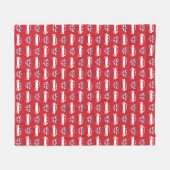 British Mini Cooper Hearts - Red Fleece Deken (Voorkant (Horizontaal))