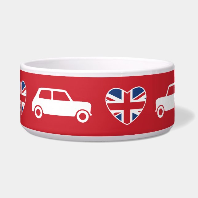 British Mini Cooper Hearts - Red Voerbakje (Voorkant)