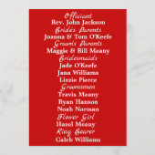 British Mod Red White Blue Wedding Flat Program Programma (Achterkant)