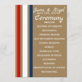 British Mod Red White Blue Wedding Flat Program Programma (Voorkant)