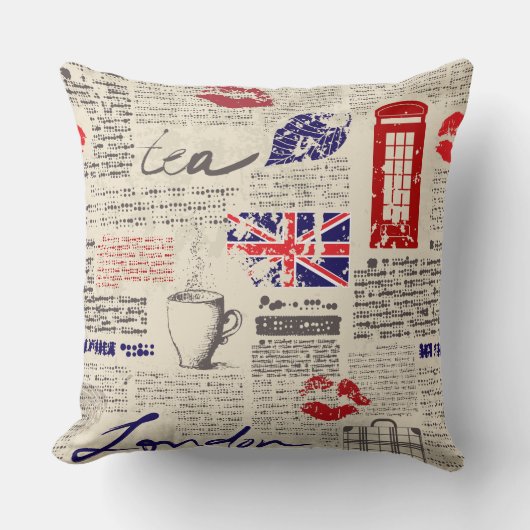 British newspaper pattern kussen (Voorkant)